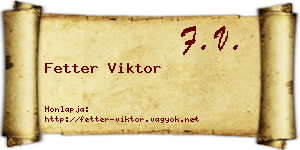 Fetter Viktor névjegykártya